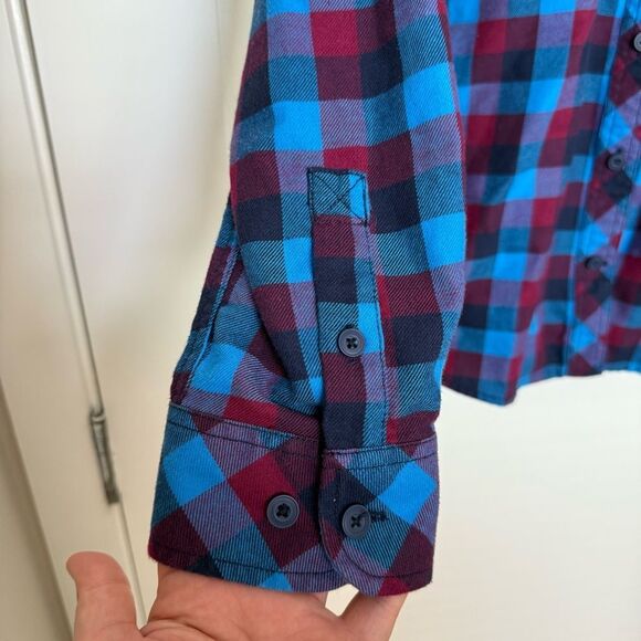 Duluth Trading Co Flannel Shirt Womens Sz XL Red Blue Plaid Button Up Outdoor - Picture 4 of 12